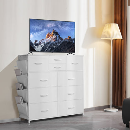 ZWE-BC-SS-06 - Modern 10-Drawer Fabric Dresser with Steel Frame