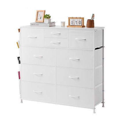 ZWE-BC-SS-06 - Modern 10-Drawer Fabric Dresser with Steel Frame