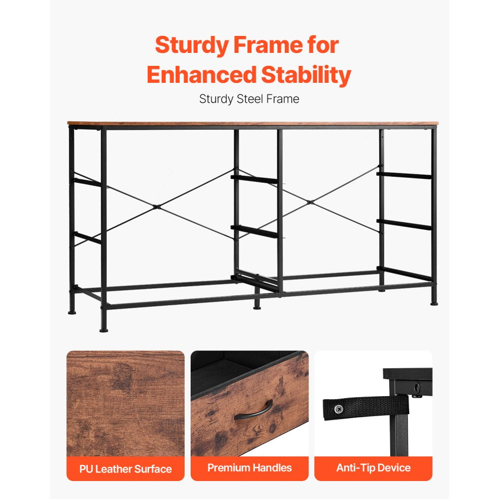 ZWE-BC-SS-03 - Minimalist 6 Drawer Dresser with TV Stand & Anti-Tip Design