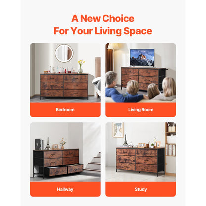 ZWE-BC-SS-03 - Minimalist 6 Drawer Dresser with TV Stand & Anti-Tip Design