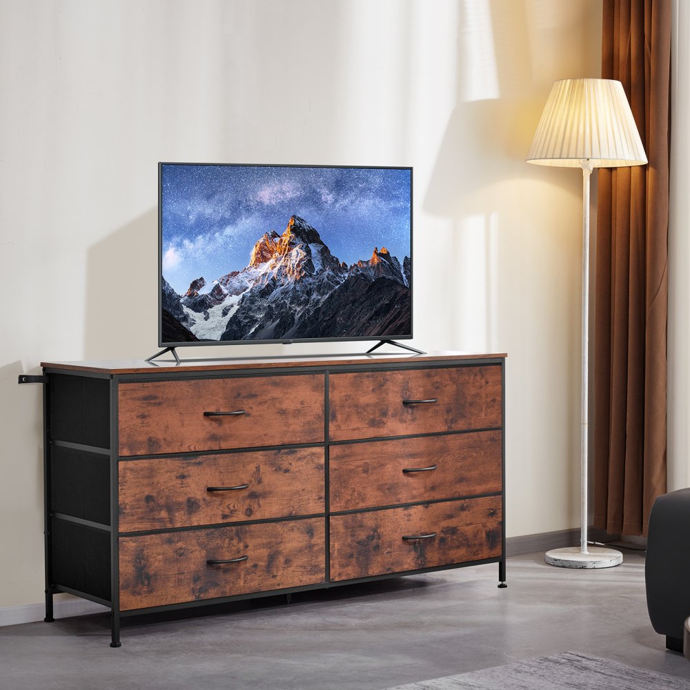 ZWE-BC-SS-03 - Minimalist 6 Drawer Dresser with TV Stand & Anti-Tip Design