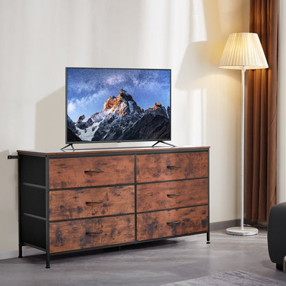 ZWE-BC-SS-03 - Minimalist 6 Drawer Dresser with TV Stand & Anti-Tip Design