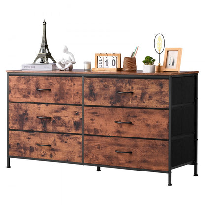 ZWE-BC-SS-03 - Minimalist 6 Drawer Dresser with TV Stand & Anti-Tip Design
