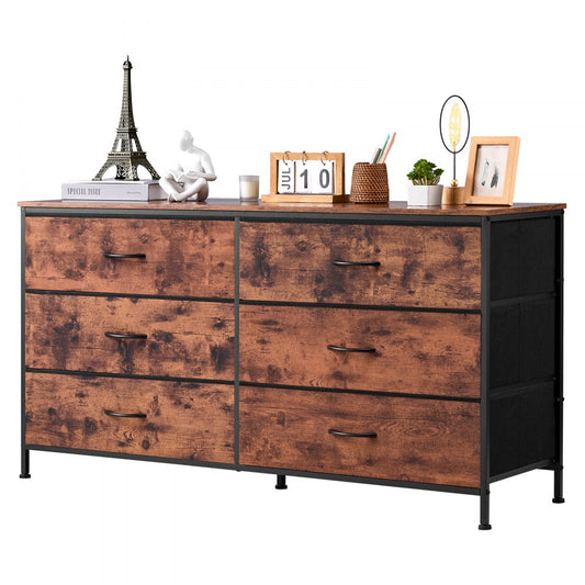 ZWE-BC-SS-03 - Minimalist 6 Drawer Dresser with TV Stand & Anti-Tip Design