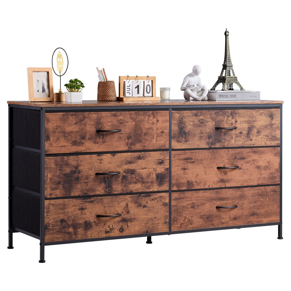 ZWE-BC-SS-03 - Minimalist 6 Drawer Dresser with TV Stand & Anti-Tip Design