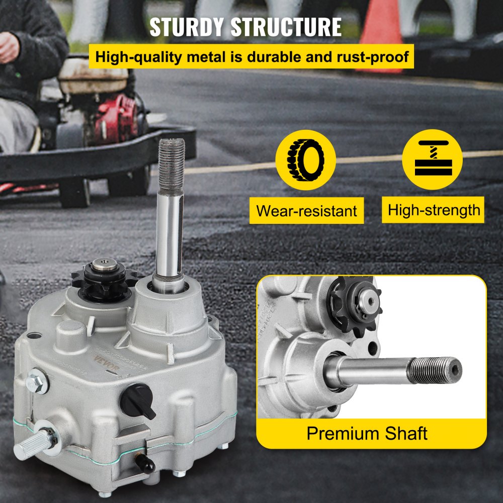 010207913252 - Lightweight Go Kart Gearbox with Forward/Reverse Modes and Sprockets