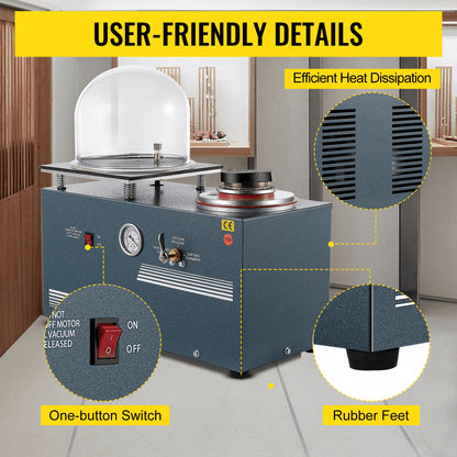 010477479366 - 2L VEVOR Vacuum Casting Machine with 3 CFM Pump