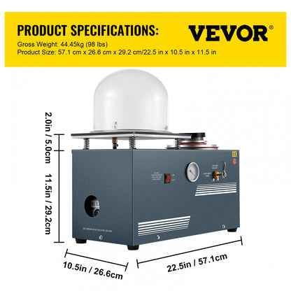 010477479366 - 2L VEVOR Vacuum Casting Machine with 3 CFM Pump