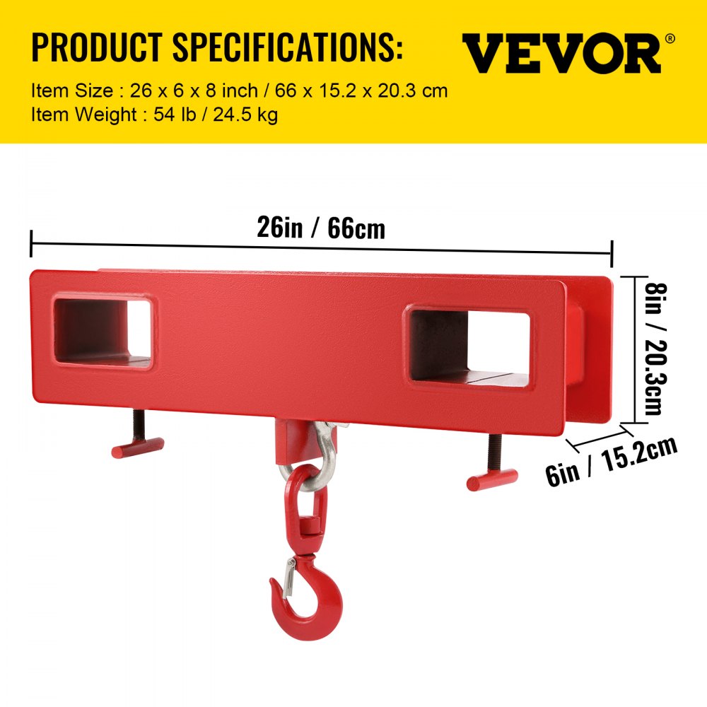 010587960790 - VEVOR 4400lbs Forklift Hook, Heavy-Duty Carbon Steel