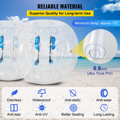 010797062647 - 4FT VEVOR Inflatable Bumper Ball with Handles and Straps