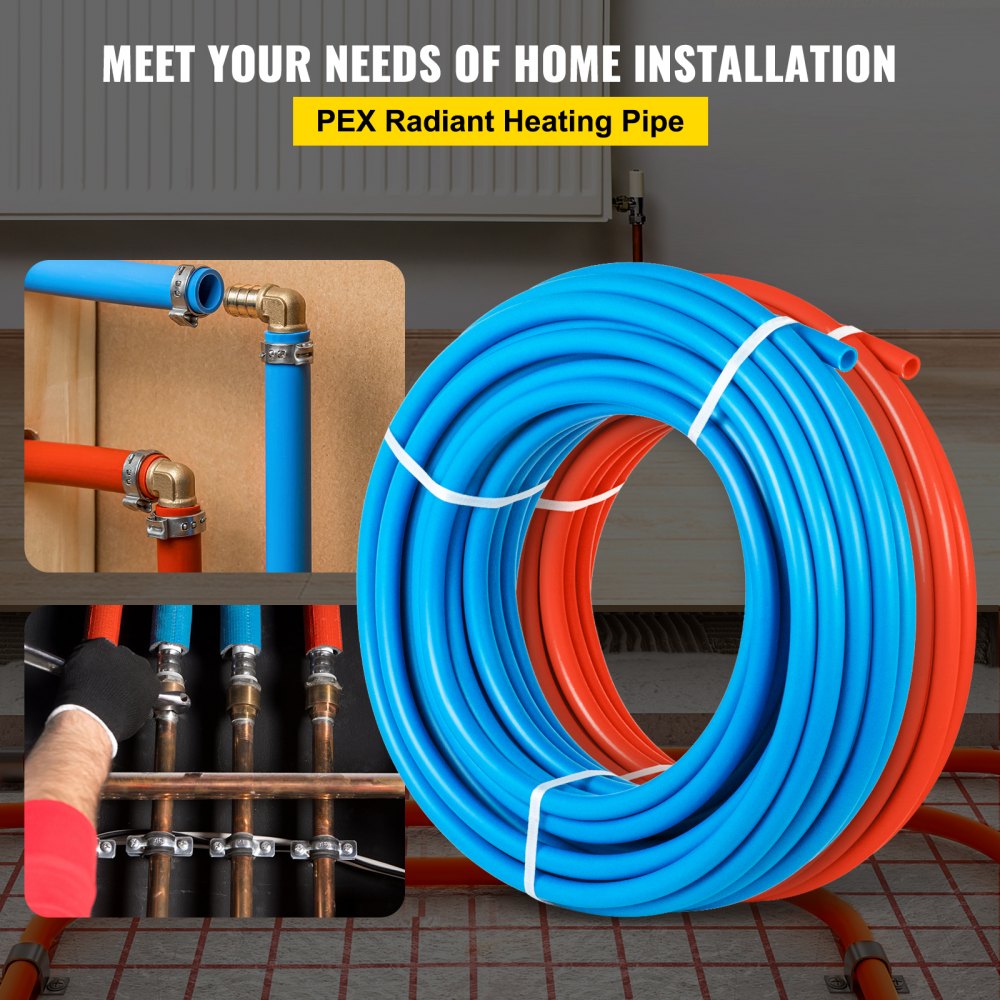 010381526391 - Durable 1/2" PEX Tubing for Radiant Floor Heating, 100ft