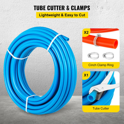 010381526391 - Durable 1/2" PEX Tubing for Radiant Floor Heating, 100ft