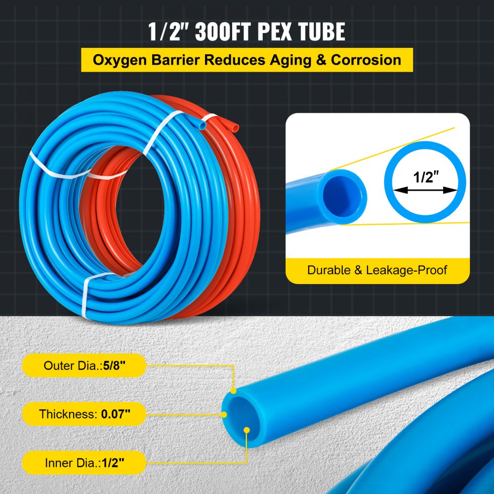 010798368078 - Flexible 1/2" PEX Tube for Plumbing & Radiant Heating