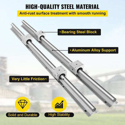 010694903166 - Precision SBR16 Linear Guideway Rail Kit with 4 Bearing Blocks