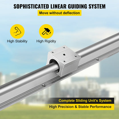 010992917873 - Rust-Resistant 1000mm Linear Rail Kit with 4 Bearing Blocks