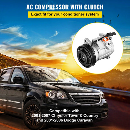 010456318053 - Efficient Aluminum AC Compressor for 2001-2007 Chrysler & Dodge
