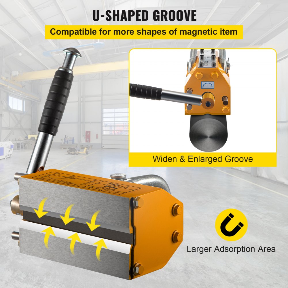 010134500973 - 660 lbs Neodymium Magnetic Lifter with Release Handle