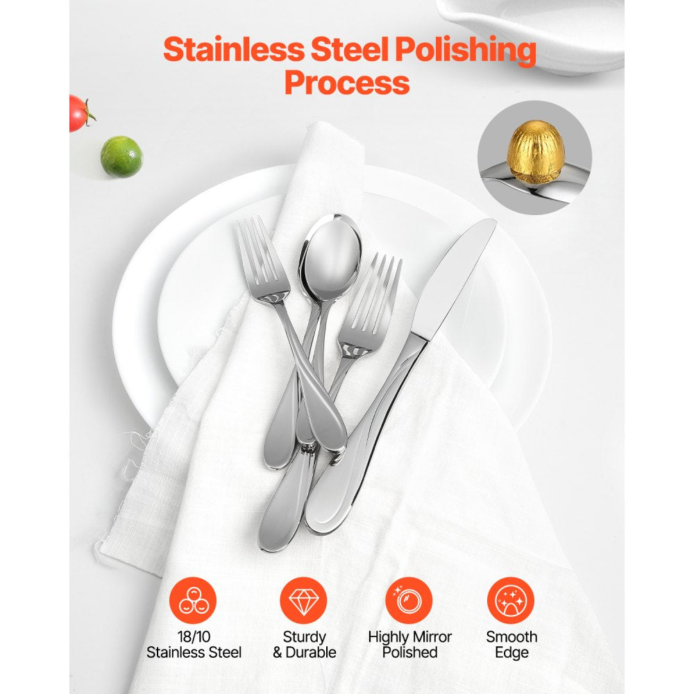 3316-30P - 30-Piece Elegant Stainless Steel Cutlery Set for Every Occasion