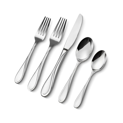 3316-65P - Elegant 65-Piece Stainless Steel Flatware Set for Dining & Entertaining