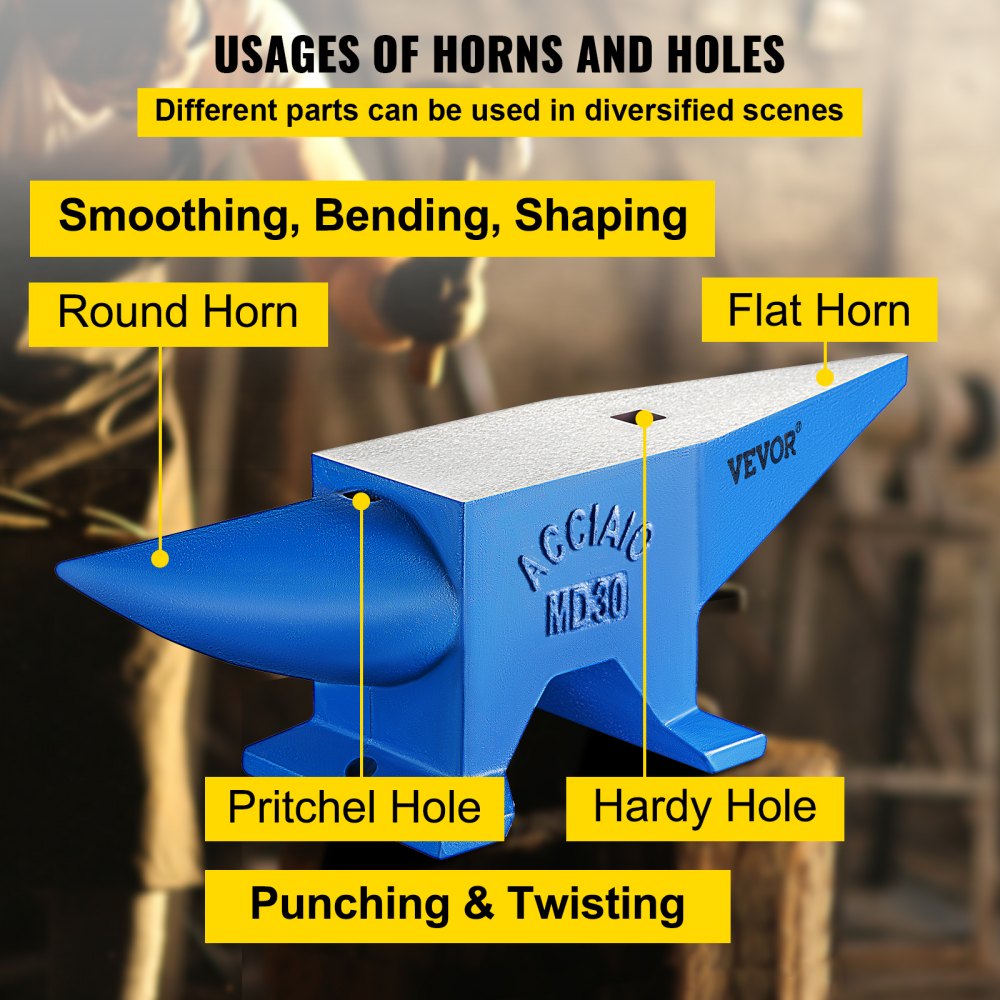 010142839599 - 66 lbs VEVOR Steel Anvil for Metal-Smithing & Shaping