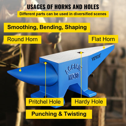 010142839599 - 66 lbs VEVOR Steel Anvil for Metal-Smithing & Shaping