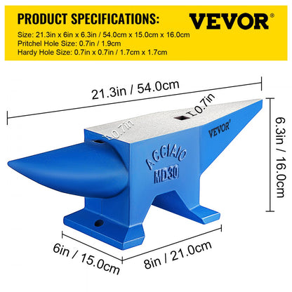 010142839599 - 66 lbs VEVOR Steel Anvil for Metal-Smithing & Shaping