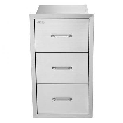 KM-CTG-2302-SKU1 - Premium 17"x30"x21" Stainless Steel Outdoor Kitchen Drawers with Towel Holder