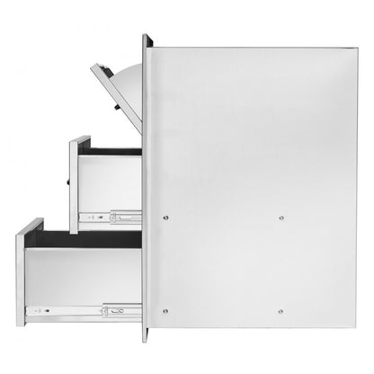 KM-CTG-2302-SKU1 - Premium 17"x30"x21" Stainless Steel Outdoor Kitchen Drawers with Towel Holder