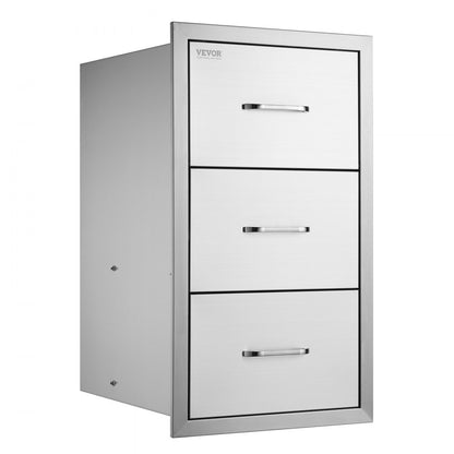 KM-CTG-2302-SKU1 - Premium 17"x30"x21" Stainless Steel Outdoor Kitchen Drawers with Towel Holder