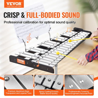 KS-30S - 30 Note Lightweight Glockenspiel Xylophone for Beginners