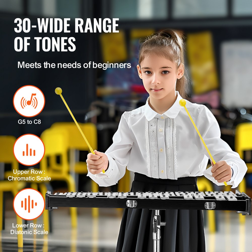 KS-30S - 30 Note Lightweight Glockenspiel Xylophone for Beginners