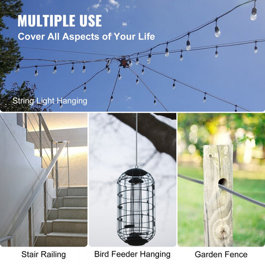 010177605272 - VEVOR 500' T316 Stainless Steel Cable Railing for Outdoor Use