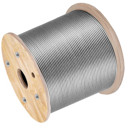 010822163233 - 1/8" x 1000 ft T316 Stainless Steel Cable, 2100 lb Strength