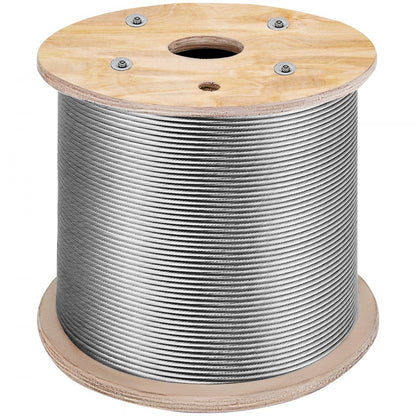 010822163233 - 1/8" x 1000 ft T316 Stainless Steel Cable, 2100 lb Strength