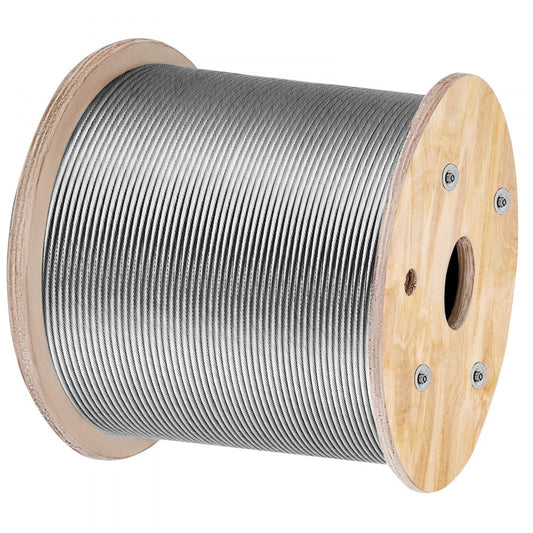 010822163233 - 1/8" x 1000 ft T316 Stainless Steel Cable, 2100 lb Strength