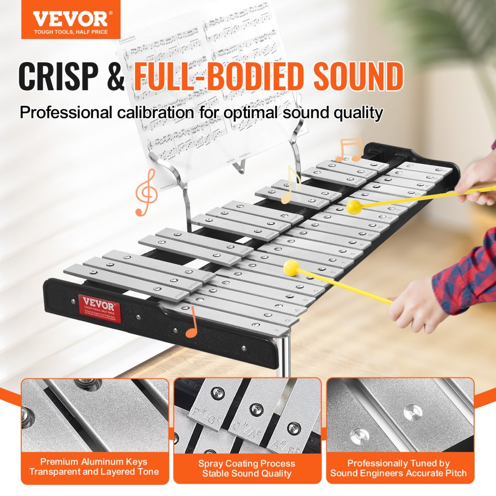 KS-32W - 32-Note Glockenspiel Kit with Sturdy Stand & Accessories