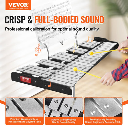 KS-32W - 32-Note Glockenspiel Kit with Sturdy Stand & Accessories