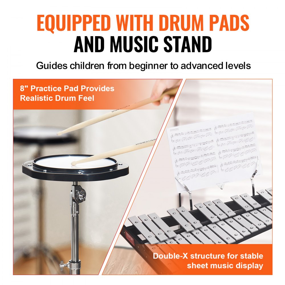 KS-32W - 32-Note Glockenspiel Kit with Sturdy Stand & Accessories
