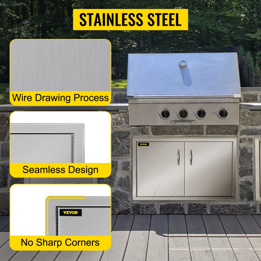 CGM-34.5x19IN - Premium Stainless Steel BBQ Access Doors with Seamless Design