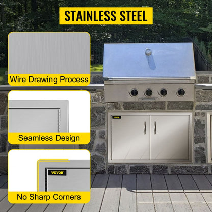 CGM-34.5x19IN - Premium Stainless Steel BBQ Access Doors with Seamless Design