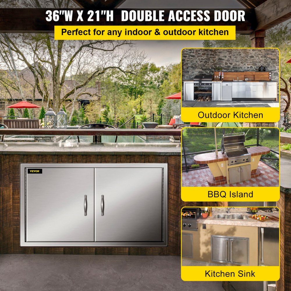 CGM-36x21IN - Stainless Steel Double BBQ Access Door 36"W x 21"H