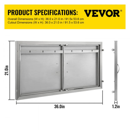 CGM-36x21IN - Stainless Steel Double BBQ Access Door 36"W x 21"H