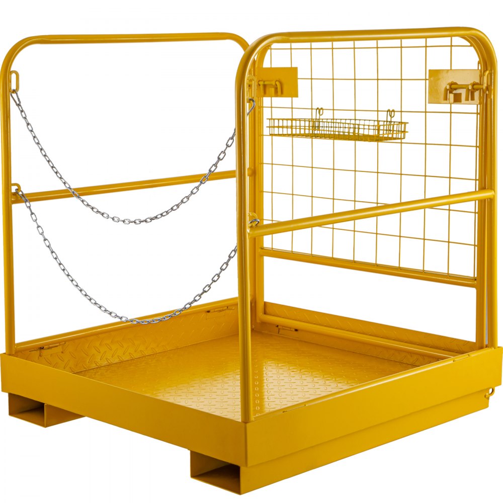 010809855720 - Heavy-Duty Steel Forklift Safety Cage with Locking Door 36"x36"