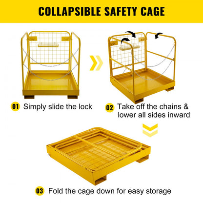 010809855720 - Heavy-Duty Steel Forklift Safety Cage with Locking Door 36"x36"