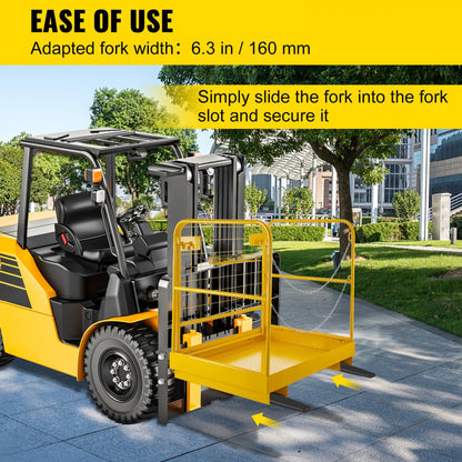 010809855720 - Heavy-Duty Steel Forklift Safety Cage with Locking Door 36"x36"