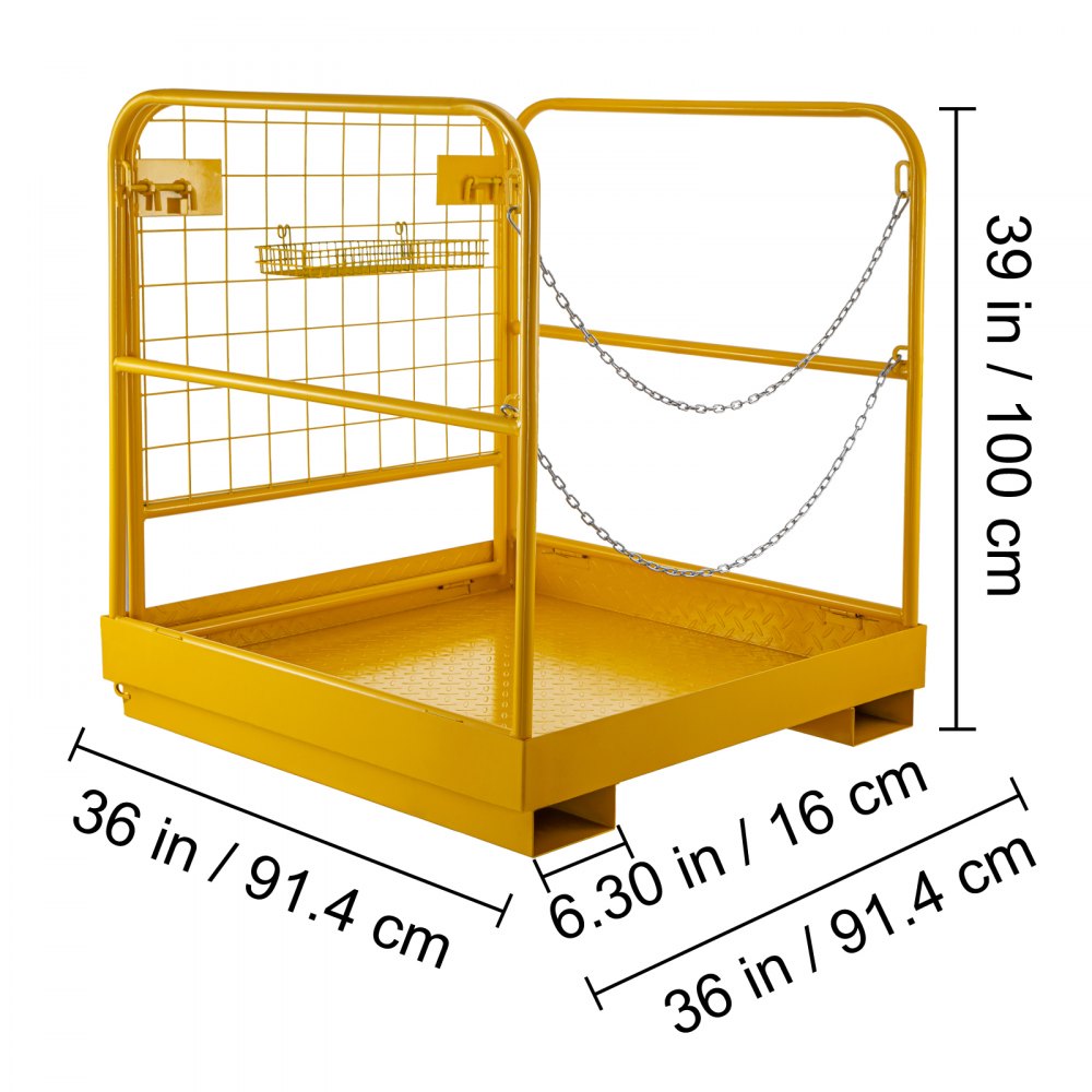 010809855720 - Heavy-Duty Steel Forklift Safety Cage with Locking Door 36"x36"
