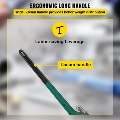 010694384866 - 36-Inch Heavy Duty Adjustable Pipe Wrench for 3.4-Inch Pipes