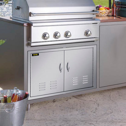 STF-36x21IN - 36"x21" Stainless Steel BBQ Island Doors with Magnetic Closure