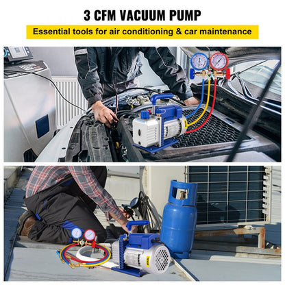 010726162657 - VEVOR 3CFM Refrigeration Vacuum Pump with Durable Metal Base