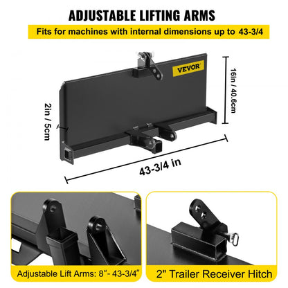RACK-A67 - 3-Point Steel Mount Plate for Quick Attach Installations